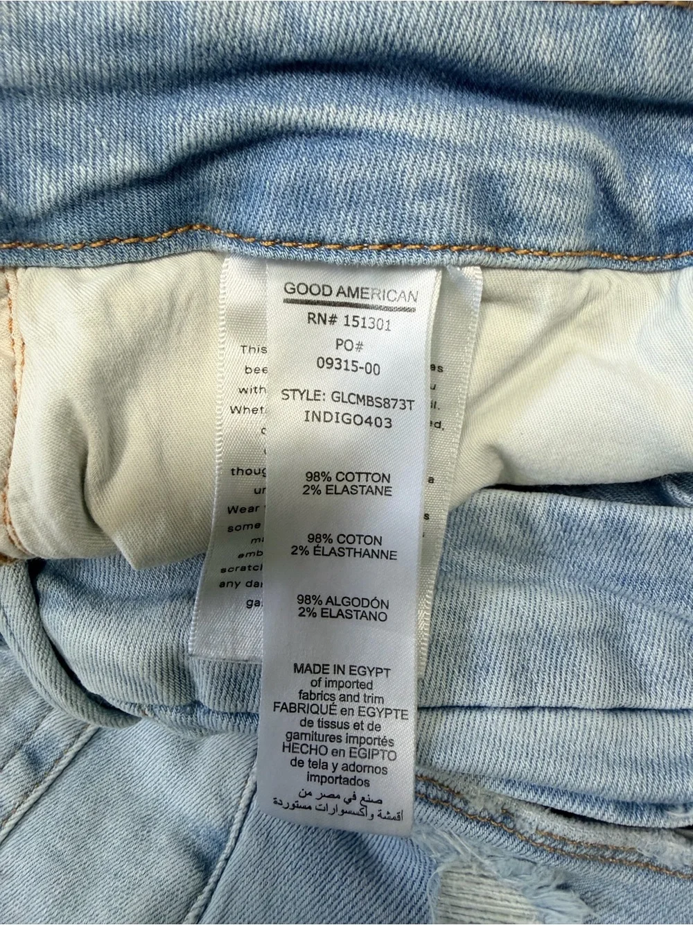 Good American Good Curve Crop Bootcut Jeans Light Wash Distressed Women’s 10/30